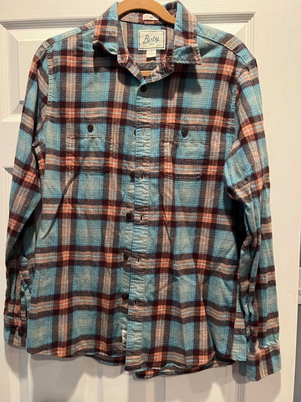 Nomad Bixby Warm Plaid Shirt in Blue, Brown & Orange